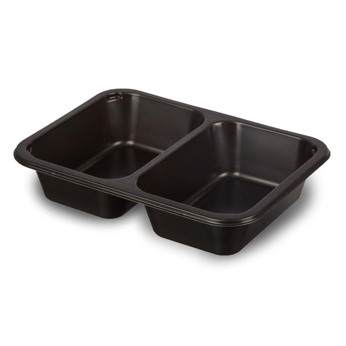 Контейнер под запайку 2-секц. 50/50 черный 187*137*37мм (360)