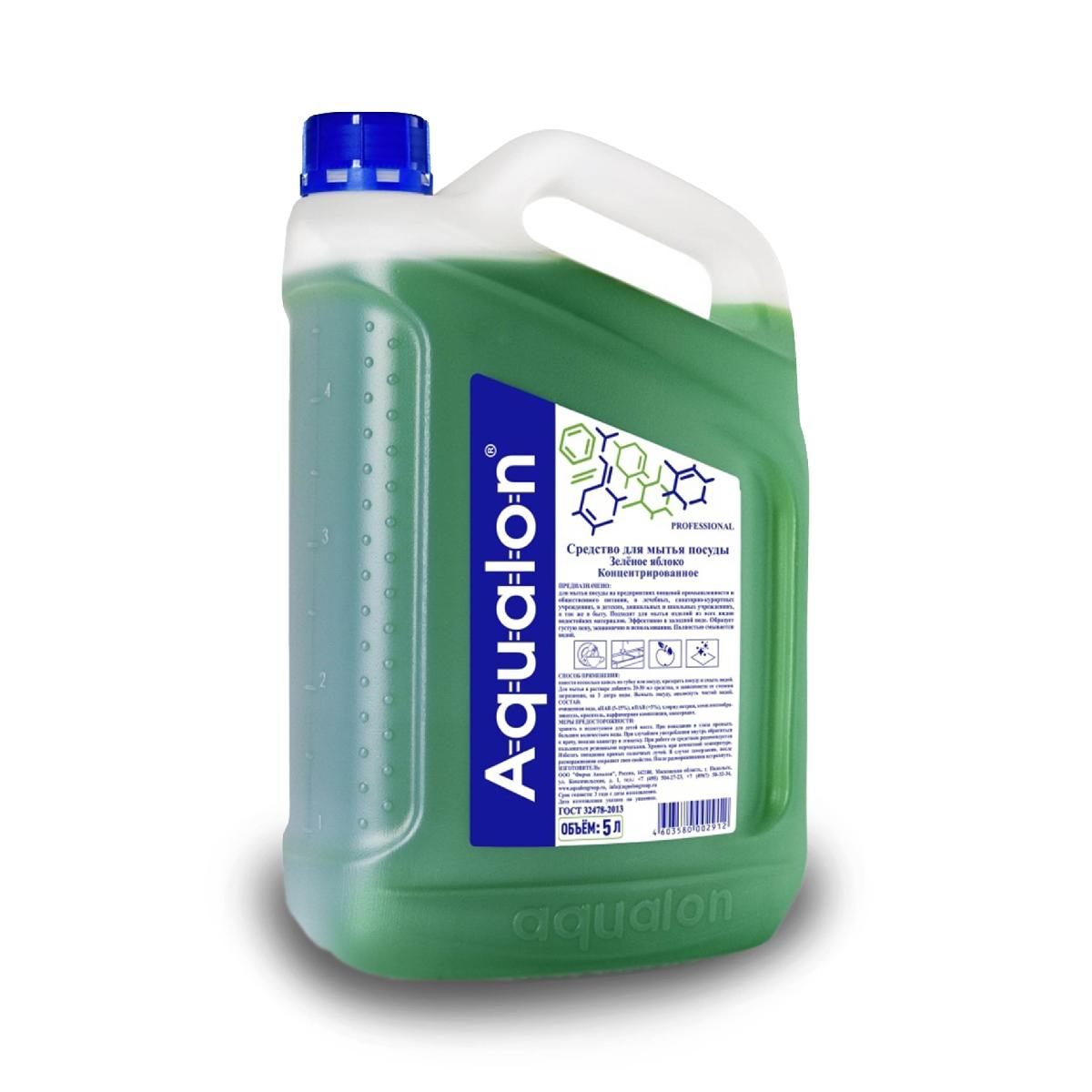 Средство для мытья посуды АКВАЛОН 5л ЗЕЛЁНОЕ ЯБЛОКО / 548437