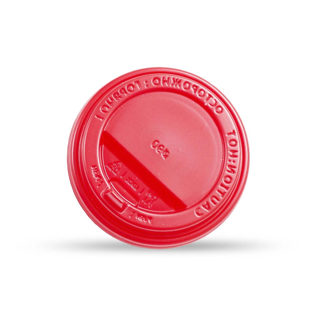 Крышка пластиковая d=90 красная с клапаном ПР TLS (100/1000)