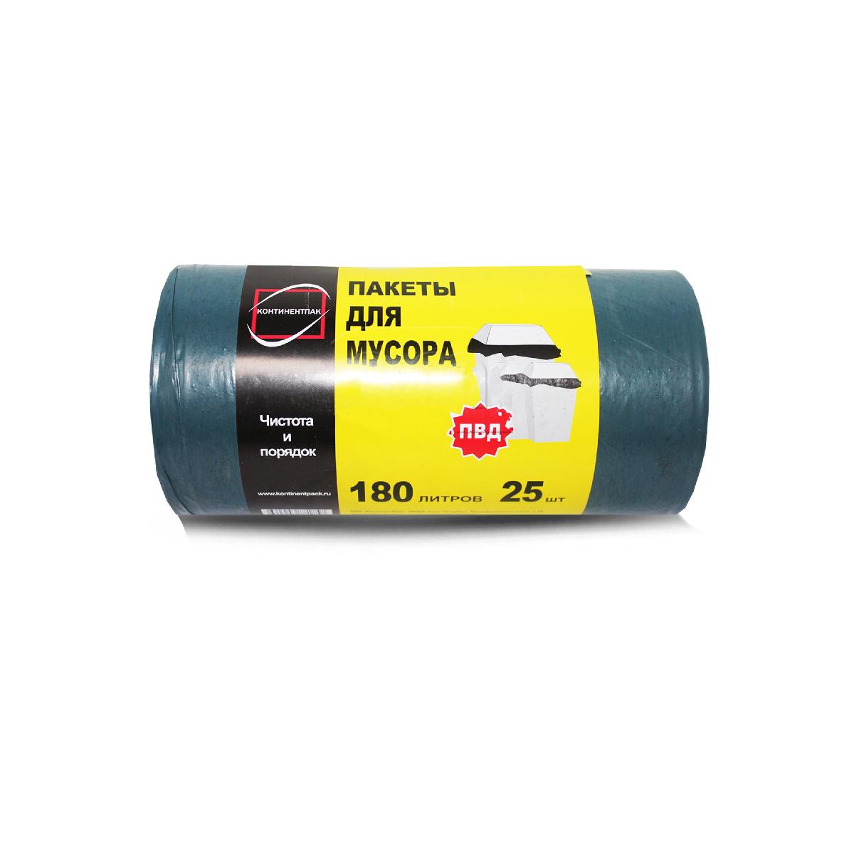 Мешки для мусора в рулоне ПВД 90*110см 180л 25шт синий премиум (10)