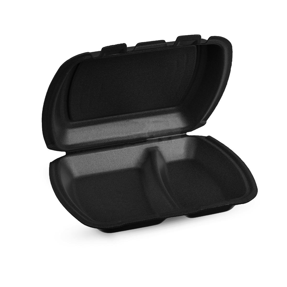 Ланч-бокс ППС 2-секц. 249*207*61 "ПР" черный (100)