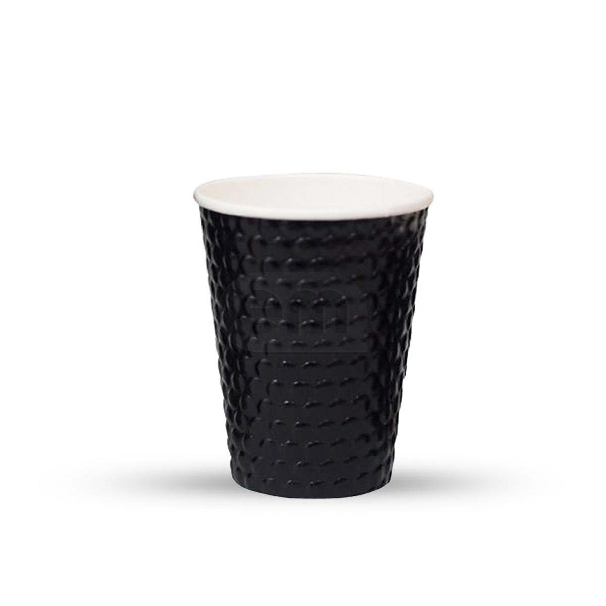  картонный 2-сл. 250мл waffle черный d=80 (25/500) стаканы  .
