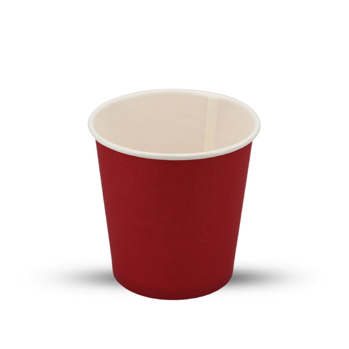 Стакан картонный 100мл красный d=62 PS (50/1000)