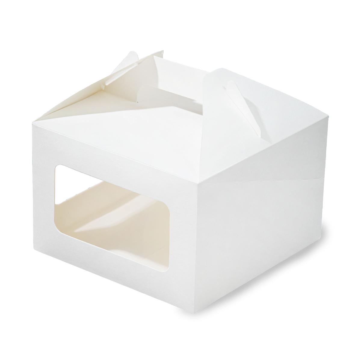 Коробка картонная 2 окна для кулича JUMPL II Window White 180*180*220мм ForGenika (25/100)