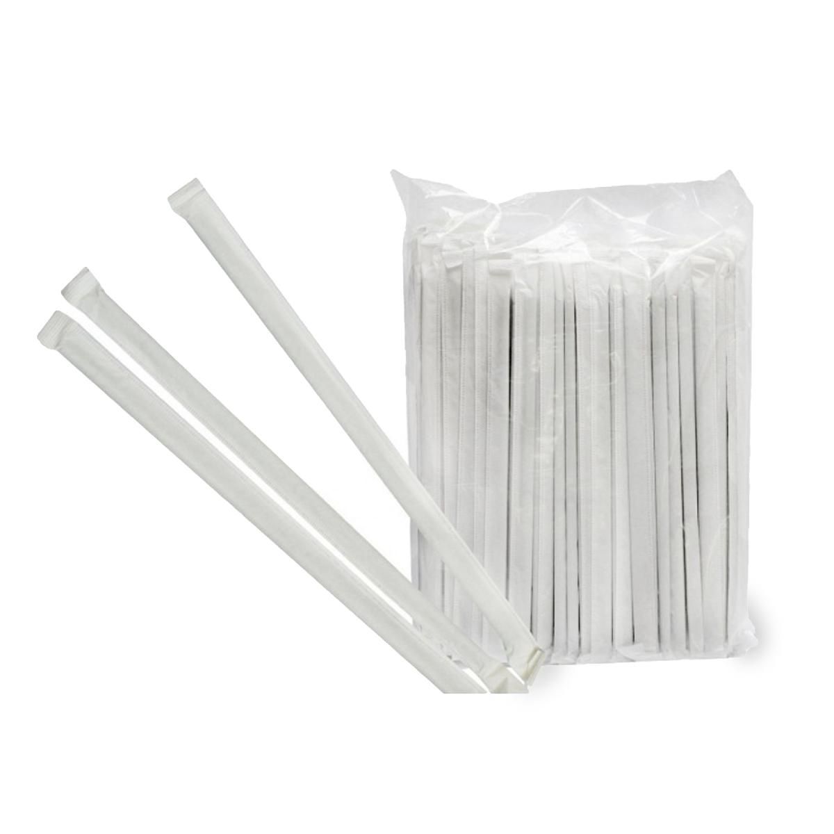 Трубочки прямые пластиковые в индивидуальной ПЭ упаковке d7мм L240мм черные 200шт ПП (25)