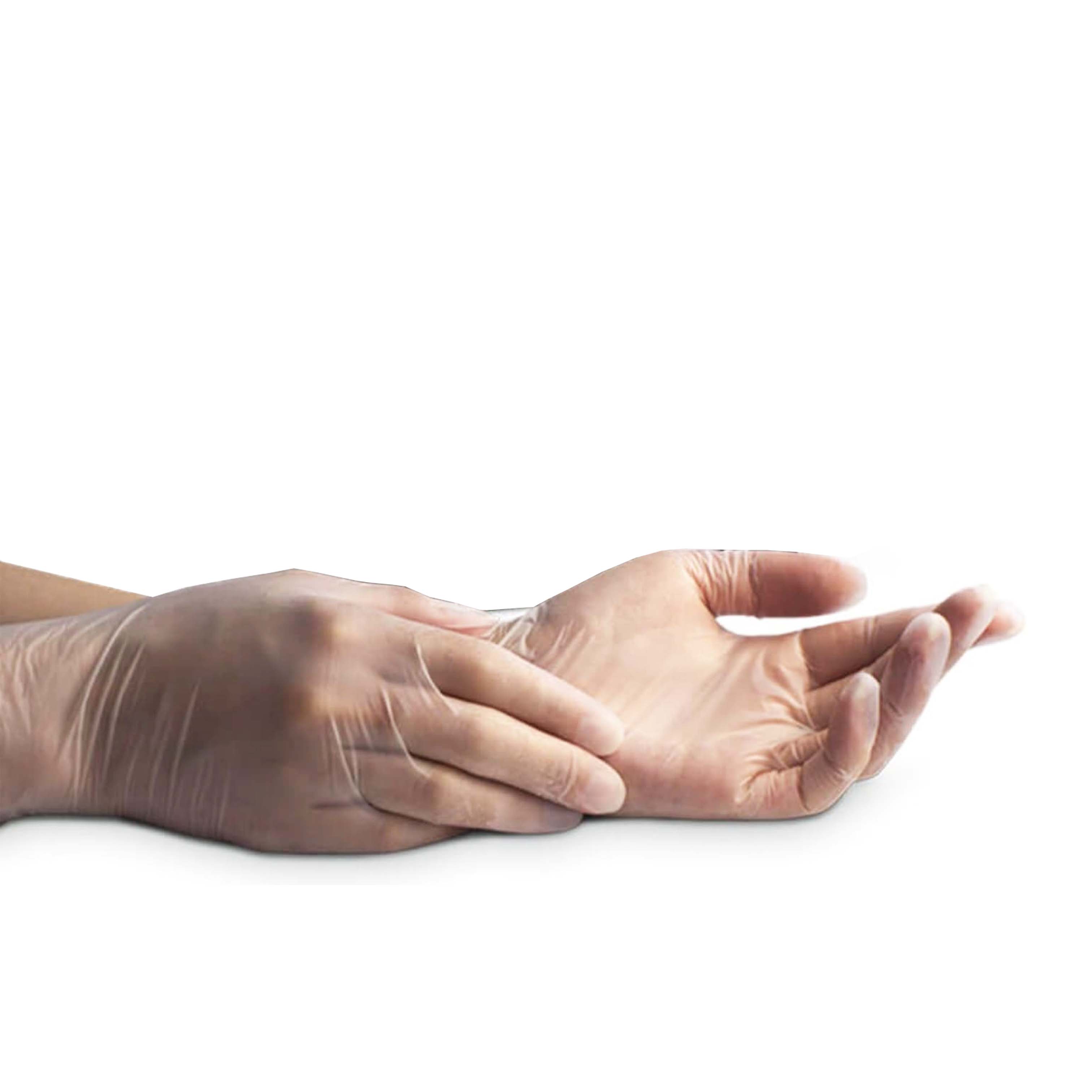 Перчатки виниловые одноразовые прозрачные  размер L 100шт Benovy (10)