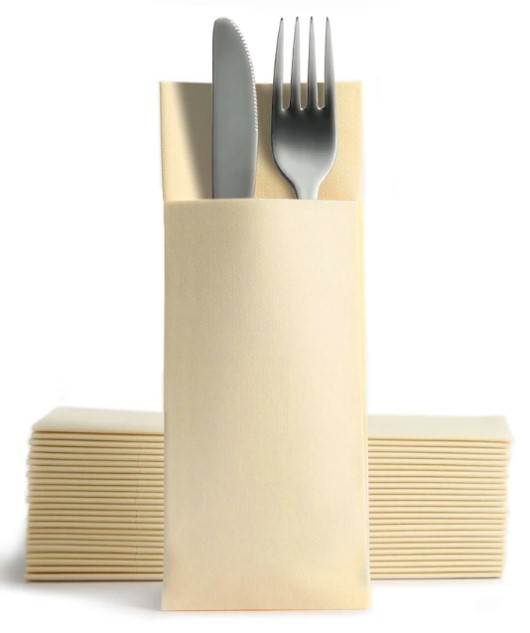 Конверты премиум 32*40см Airlaid (Duni) ваниль 50шт 58218 (25)