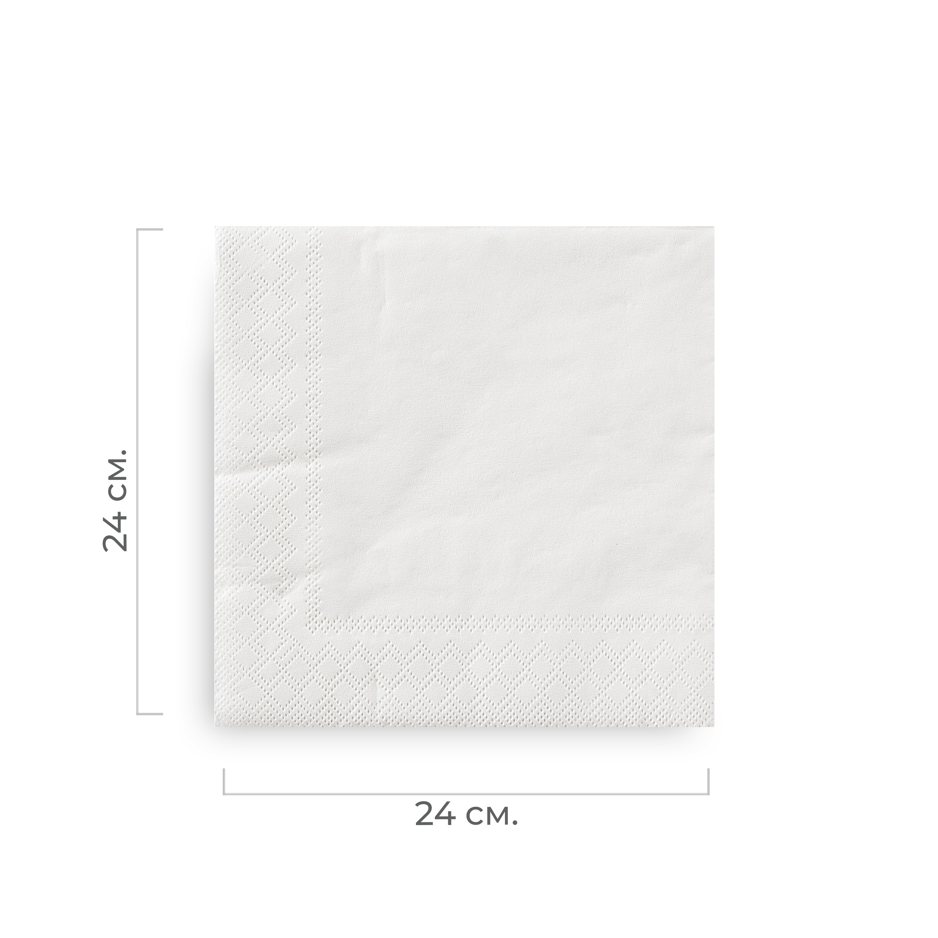 Салфетки бумажные 2-слойные 24×24см 250шт белые "Lime" арт.510100 (12)