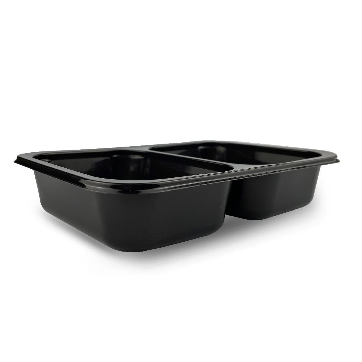 Контейнер под запайку 2-секц. 50/50 черный 187*137*37мм (320)