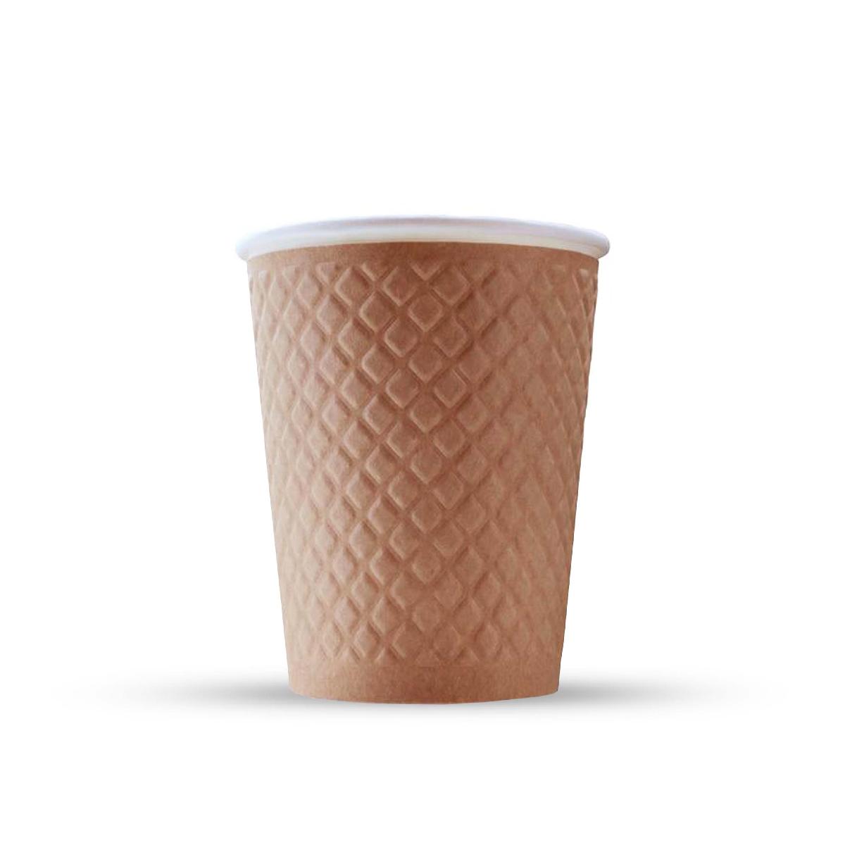 Стакан картонный 2-сл. 300мл "Waffle Kraft" d=90 (25/500)
