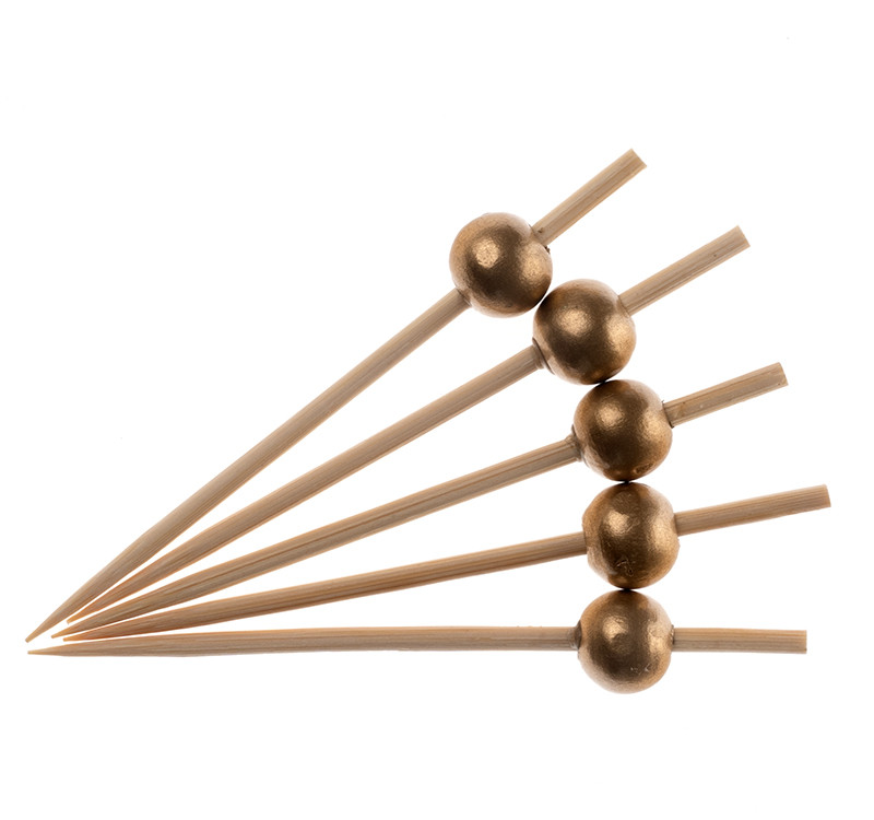 Пика деревянная для канапе "Золотой жемчуг" 9см ECO (100)