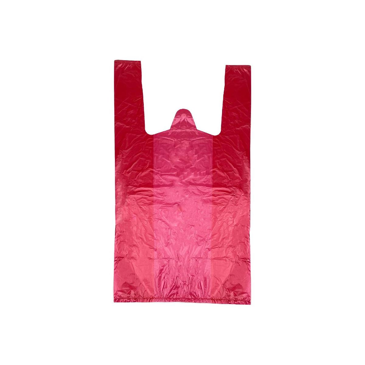 Пакет-майка без печати красный 24+14*44 13мкр (100/2000)