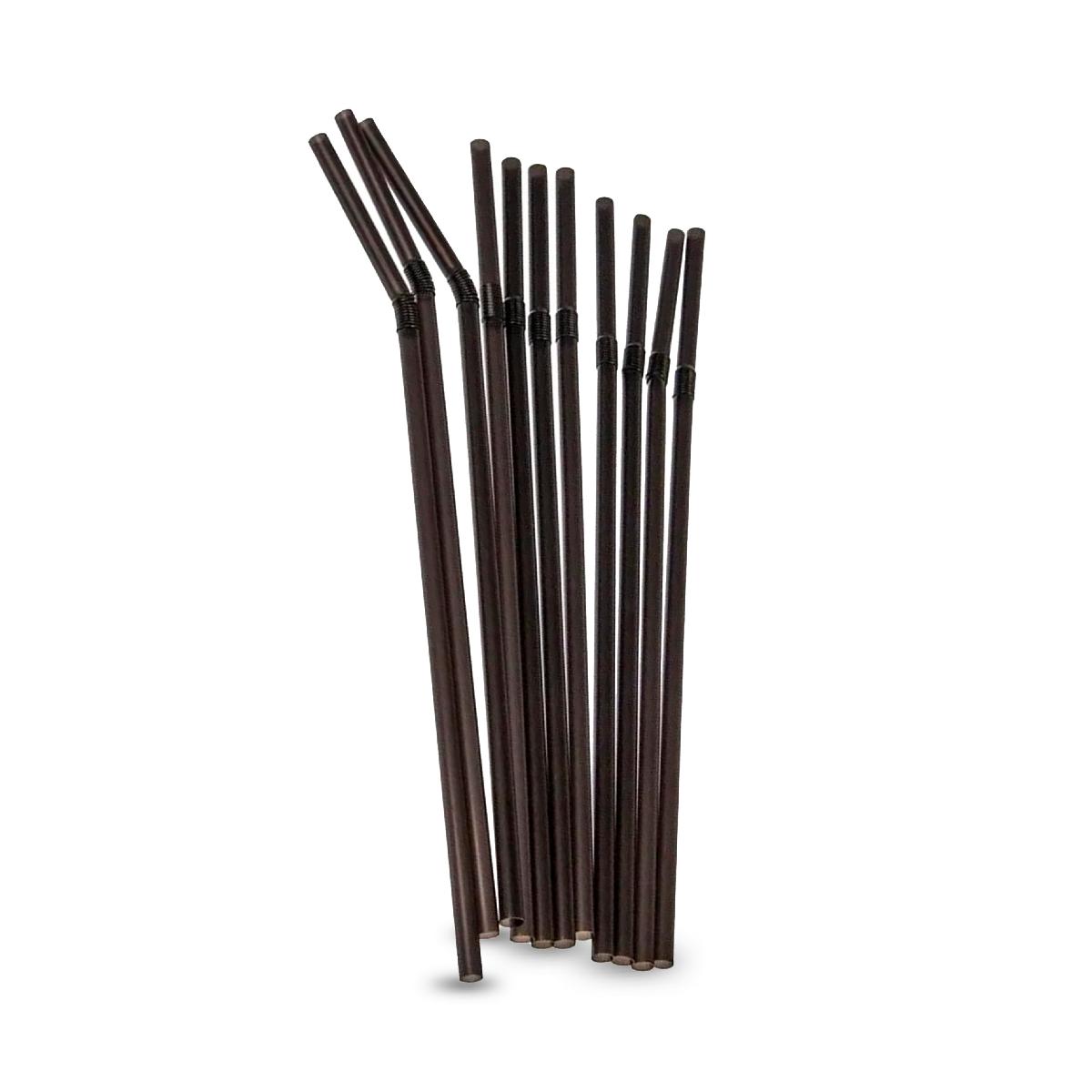 Трубочки с изгибом гофрированные d=5 L=210 черные 250шт ПК