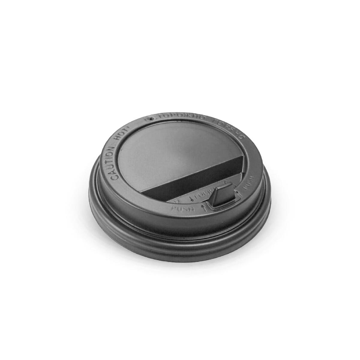 Крышка пластиковая d=80 черная с клапаном ПР ЭКО TLA (100/1000)