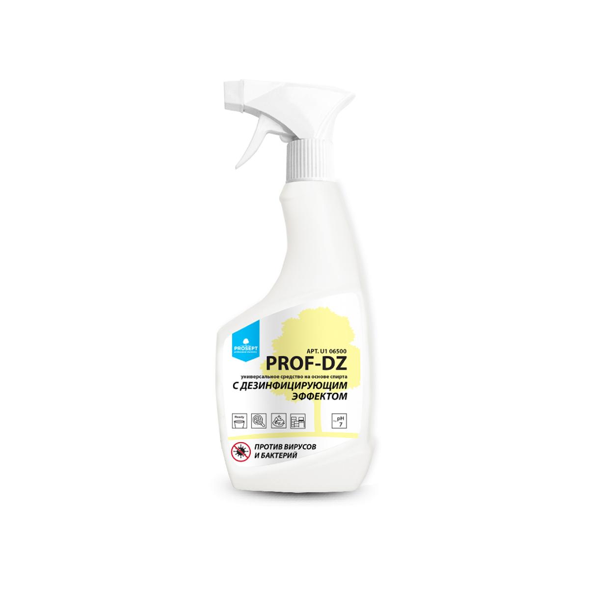 Универсальное средство с дезинфицирующим эффектом на основе спирта PROF-DZ Prosept 0,5л (12)