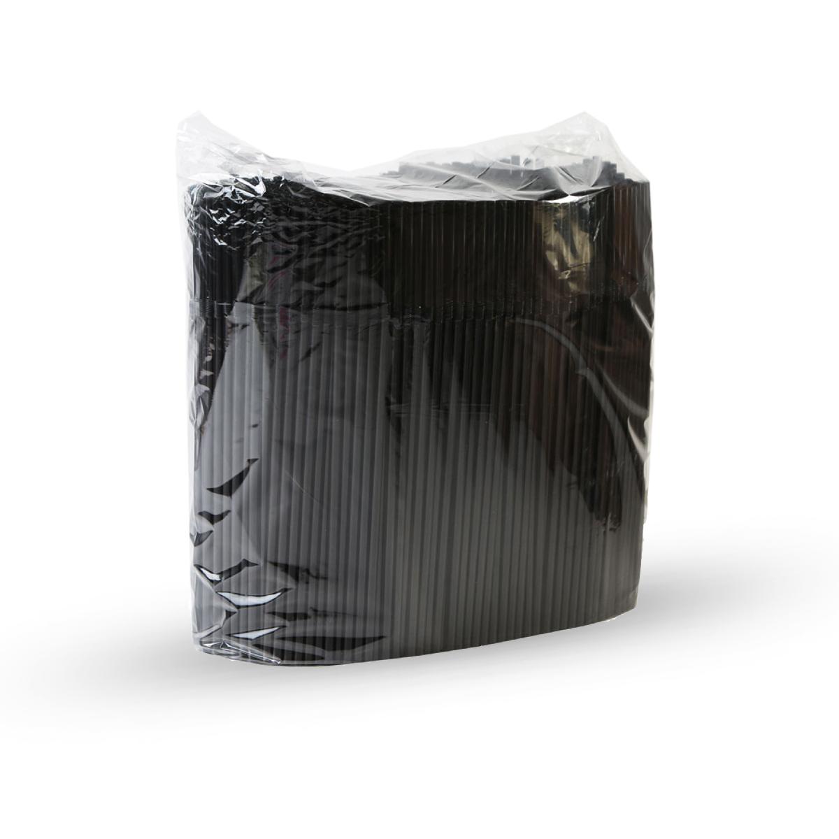 Трубочки с изгибом 210*5мм черные 1000шт в ПЭ (12)