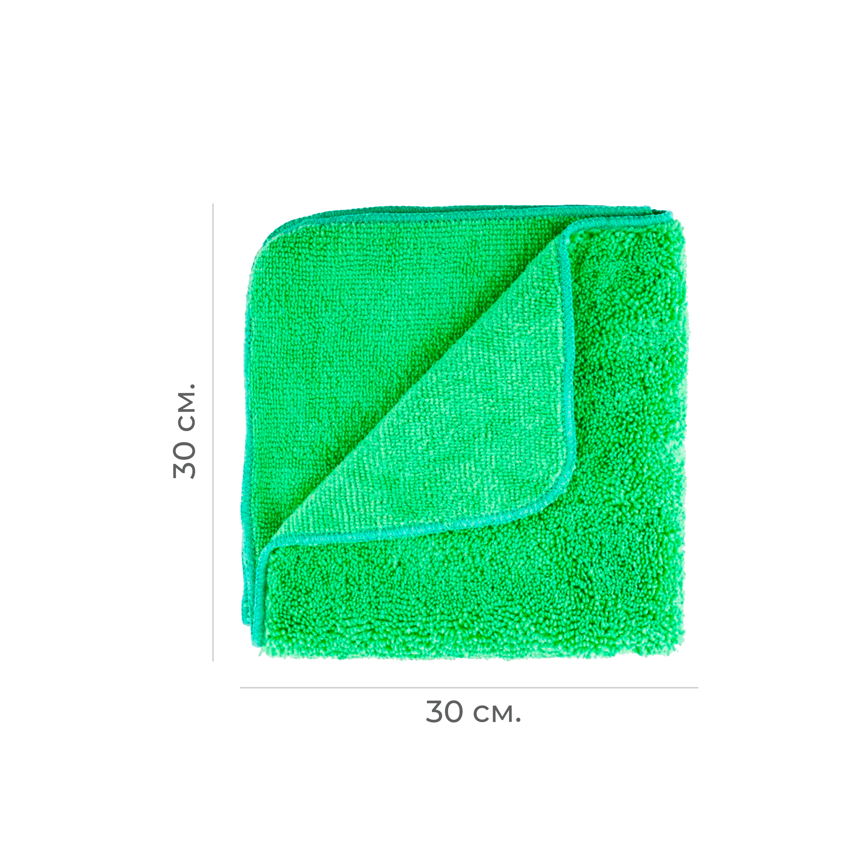 Салфетка из микрофибры 30*30 200 г/м² "Техтор" зеленая (300)
