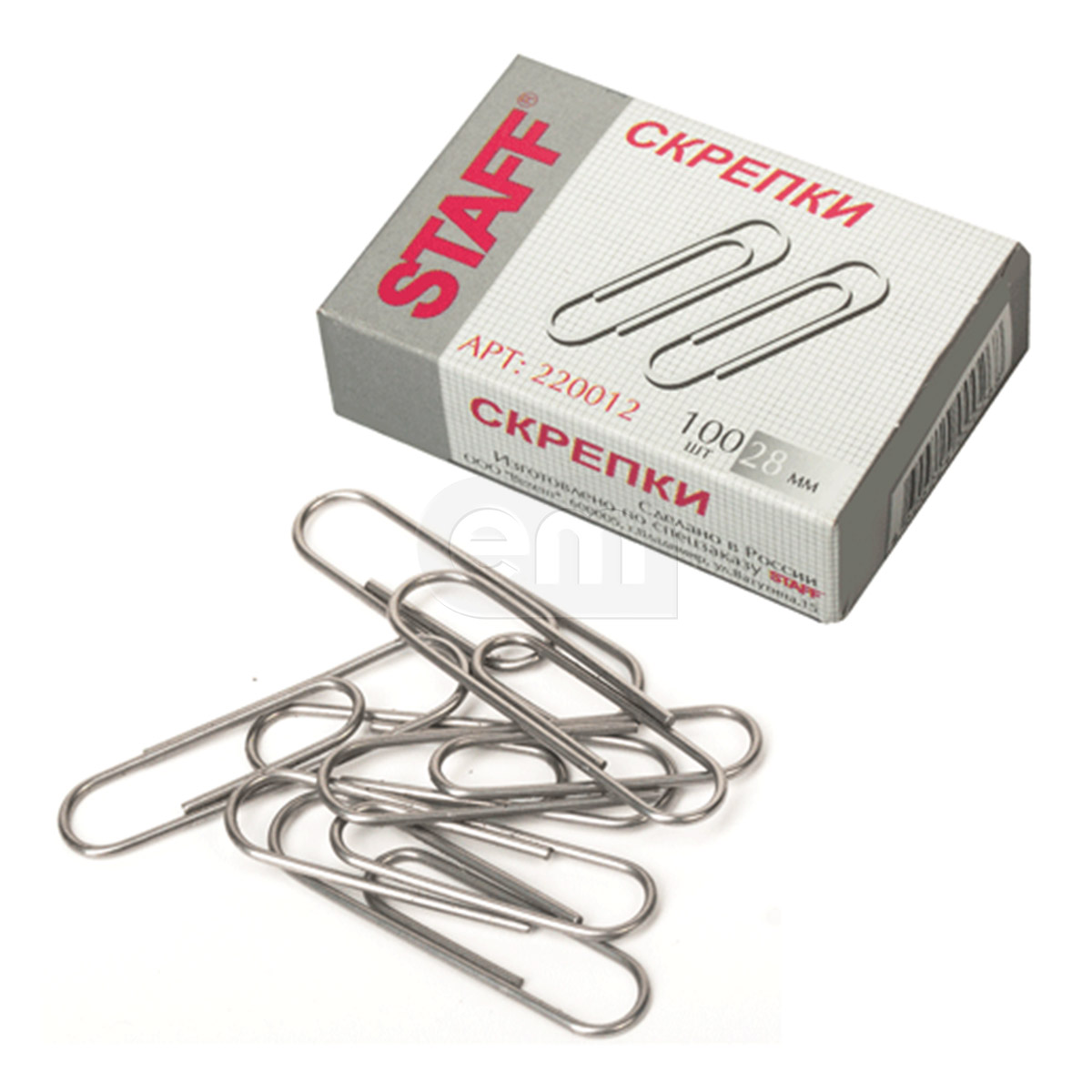 Скрепки канцелярские 28-31мм 100шт