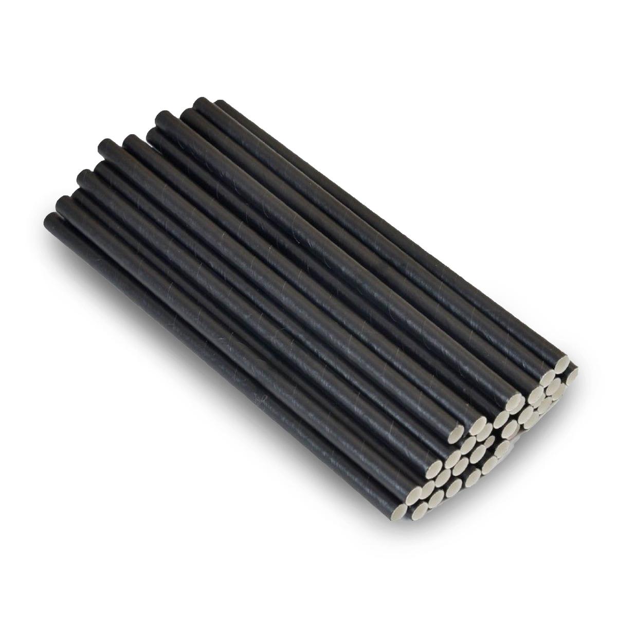 Трубочки бумажные 140*6мм "Black" черные 250шт