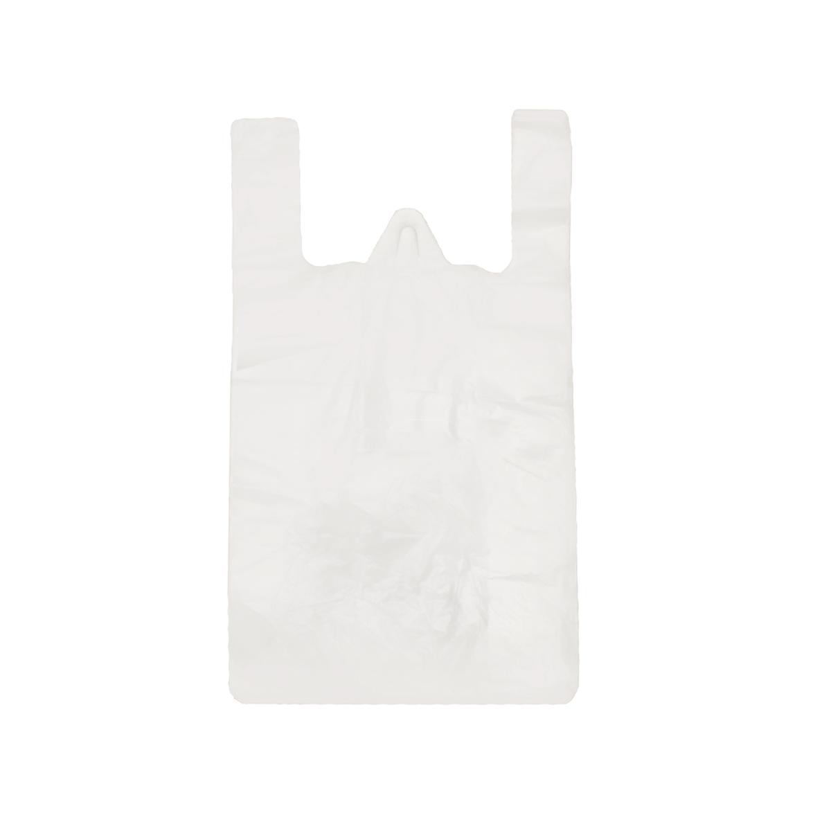 Пакет-майка без печати белый большой 42+20*70см 17мк (100/1000)