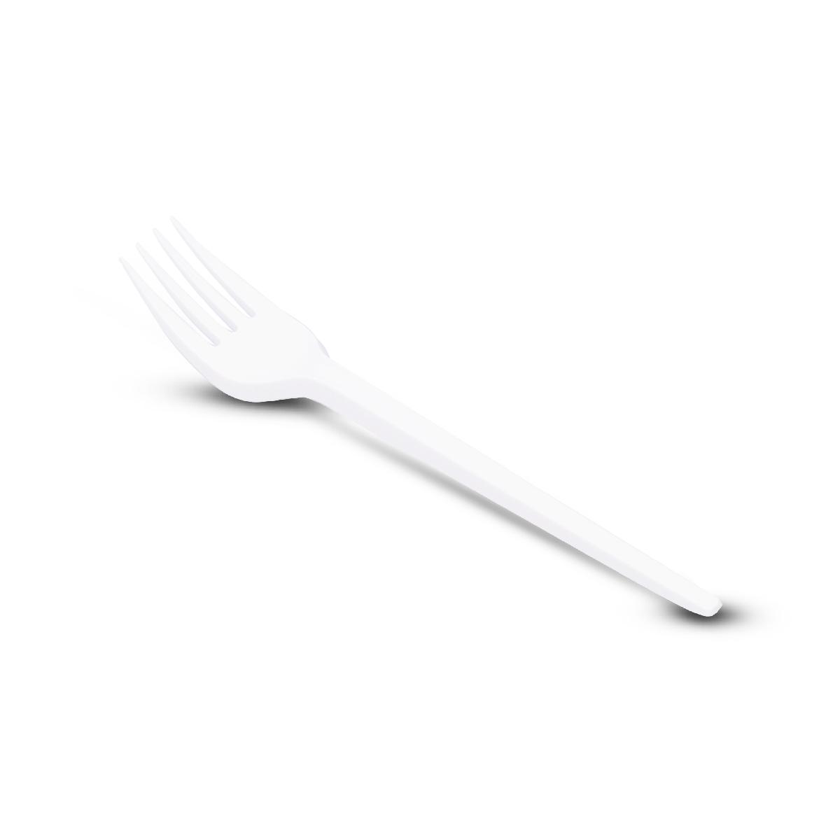 Вилка пластиковая столовая  белая 155мм (О) (100/3000)