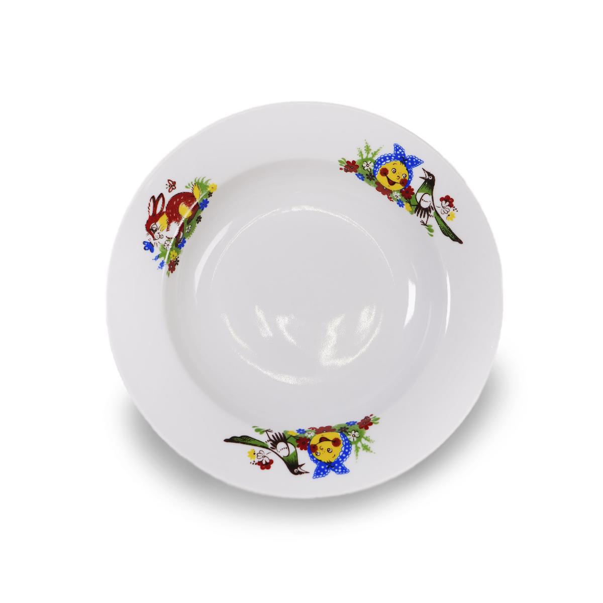 Тарелка глубокая 200мм/250мл печать фаянс 055/6