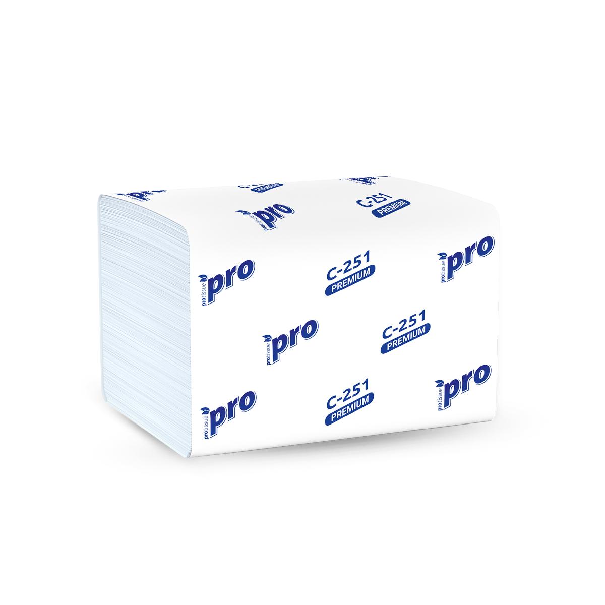 Салфетки бумажные для диспенсера 2-слойные V-сложение 16×21 200л Protissue N4 C251 (20)