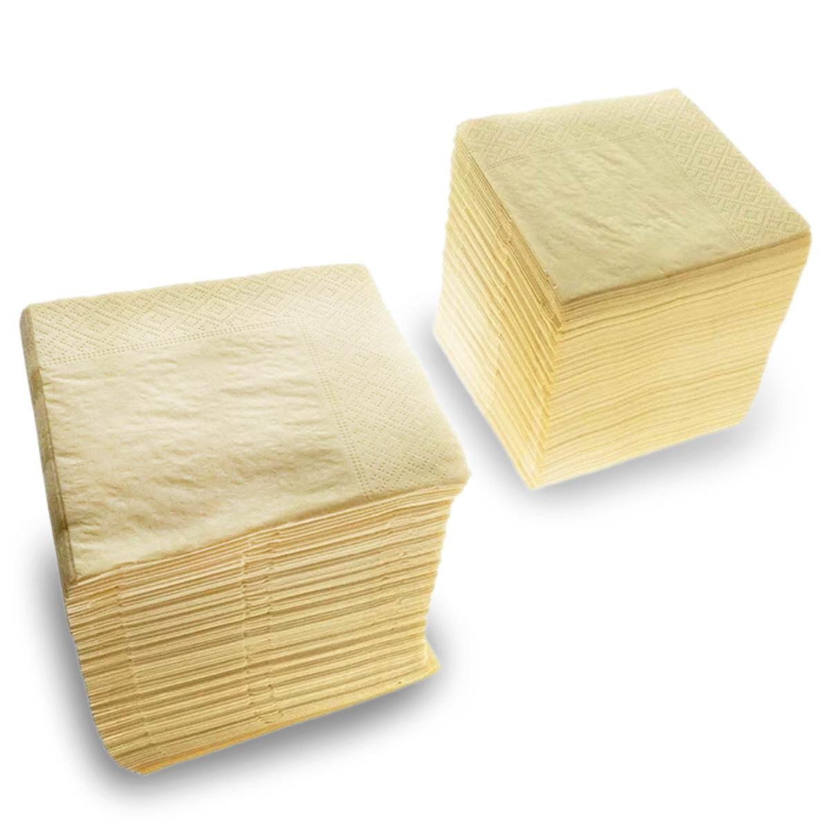 Салфетки бумажные 2-слойные 24×24см 250шт шампань "BigPack" (18)