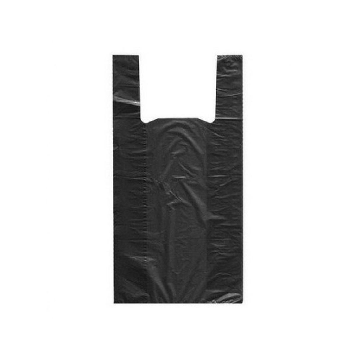 Пакет-майка без печати черный 30*57см 14мк (100/2000)