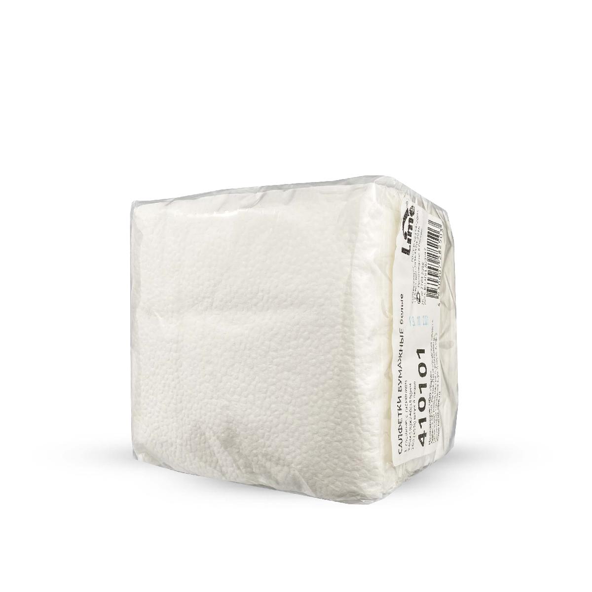 Салфетки бумажные 1-слойные 24×24см 100шт белые арт.410101 (48)