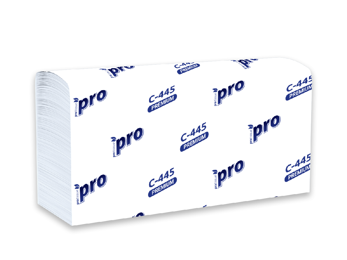 Бумажные полотенца 2-сл Z-сложение150л 24×22,5см Protissue целлюлоза Instant С444 (28)