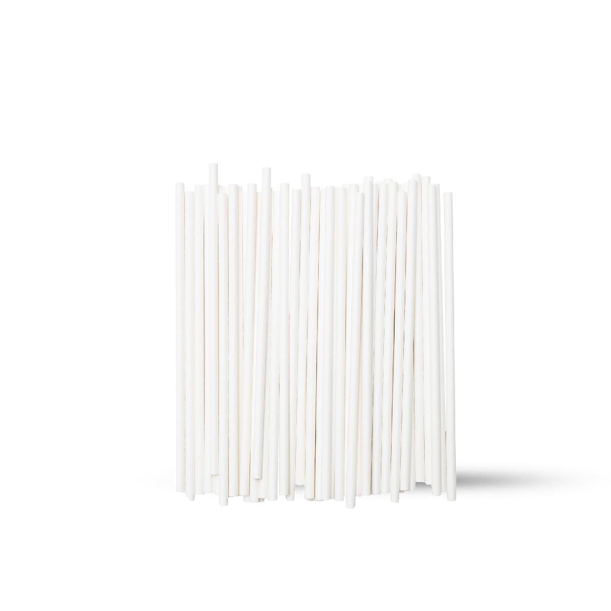 Трубочки бумажные 200*6мм "White" белые 200шт(25)