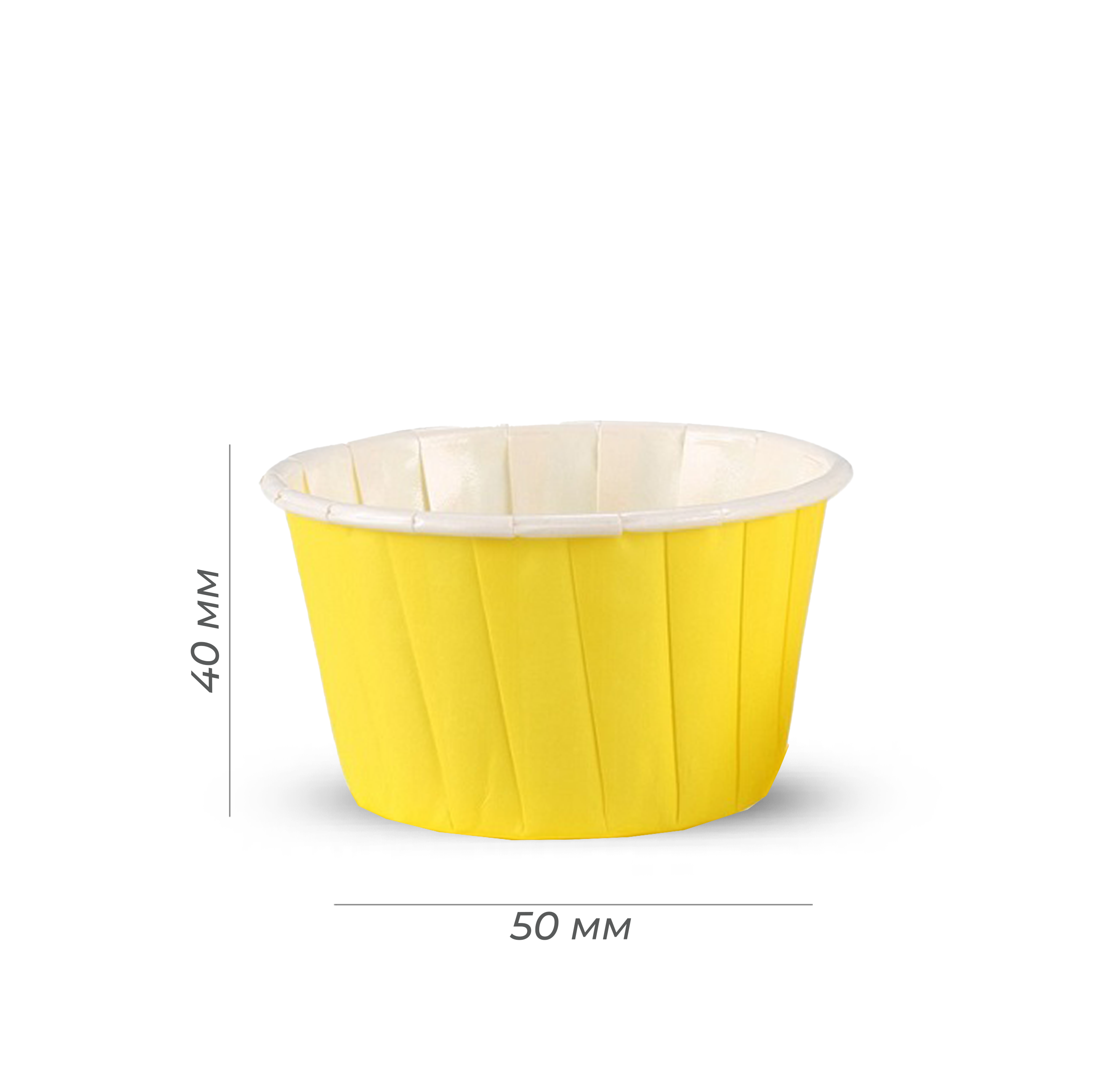 Форма бумажная "Маффин" 50*40 желтая-белая (100/3000)