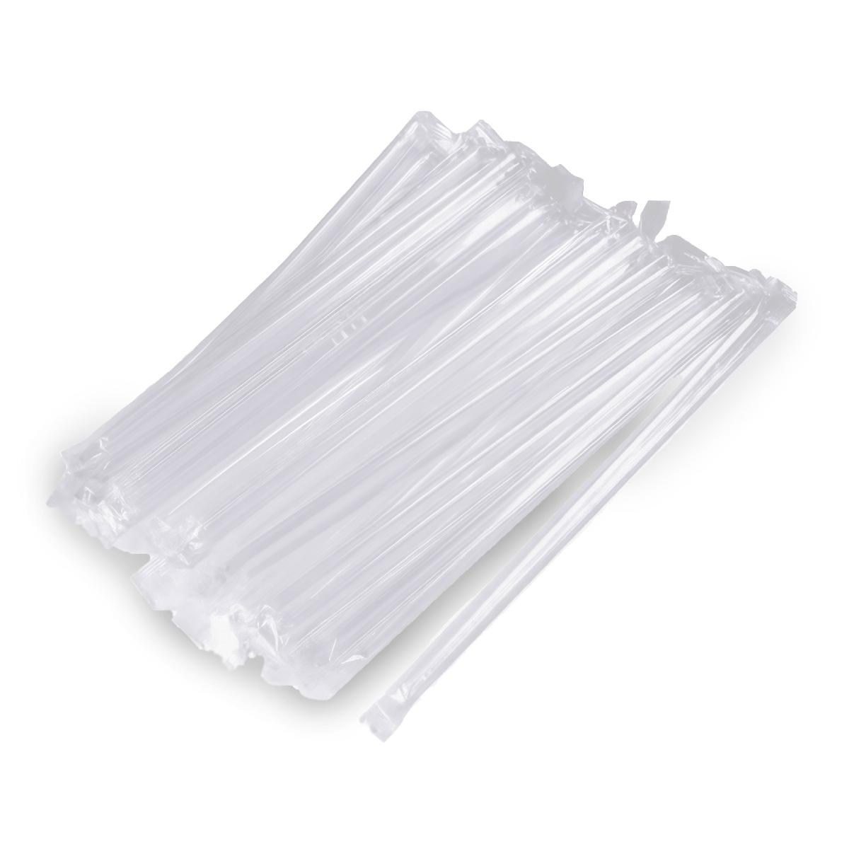 Трубочки без изгиба пластиковые в инд. ПП уп. d=10 L=240мм прозрачные 250шт (12)