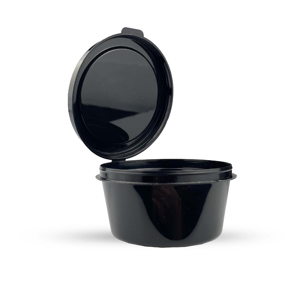 Соусник с крышкой 50мл черный Полимерпласт\box4food PP 1244Ч  (80/1200)