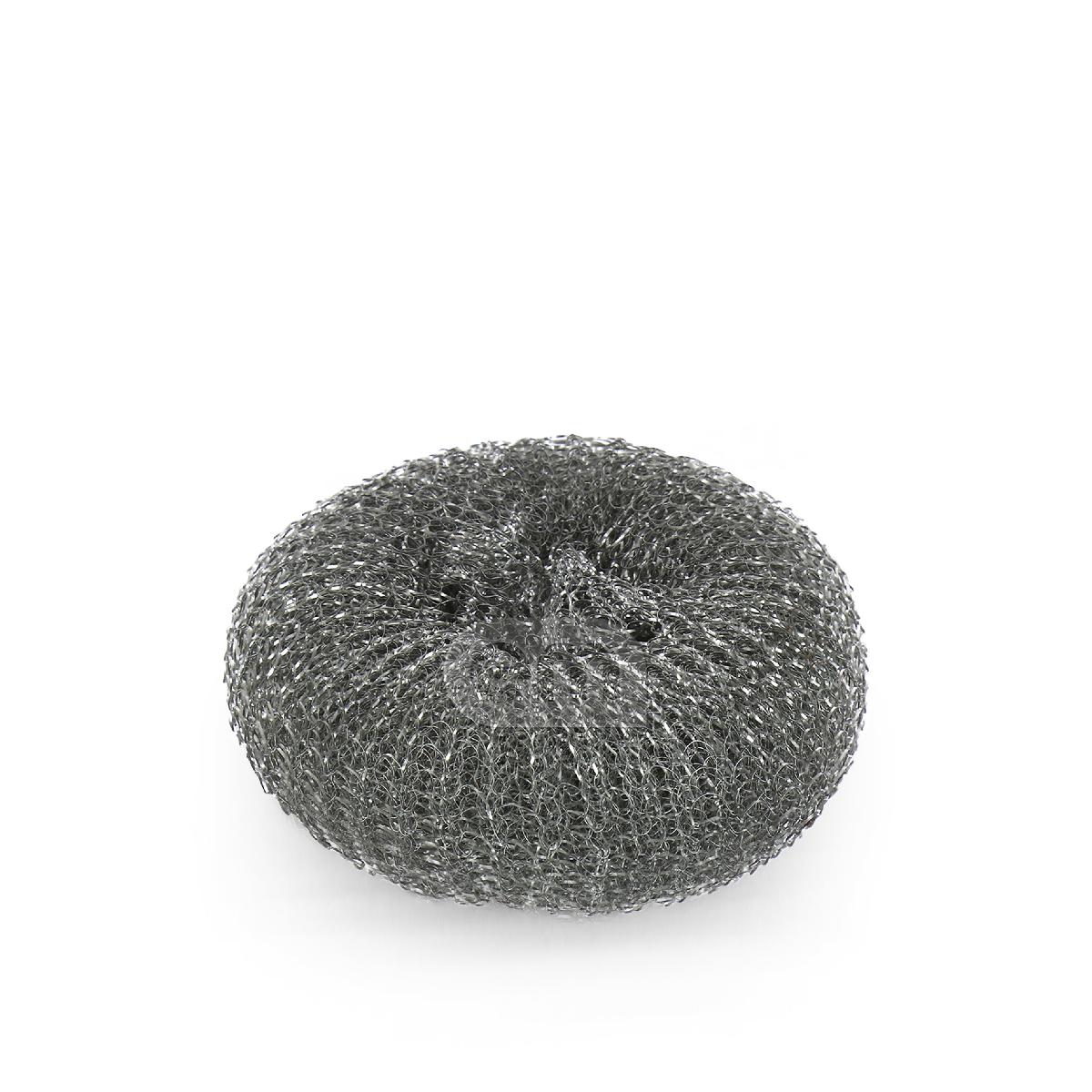 Губка-мочалка для мытья посуды металлическая в чулке 14гр (10/1000)