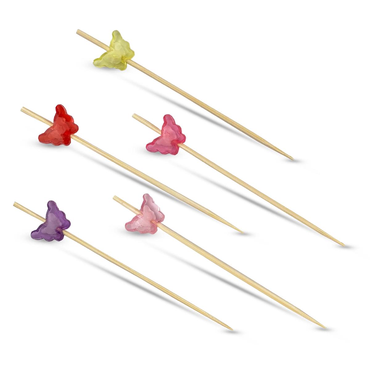 Пика декоративная "Бабочки" 9см (100)