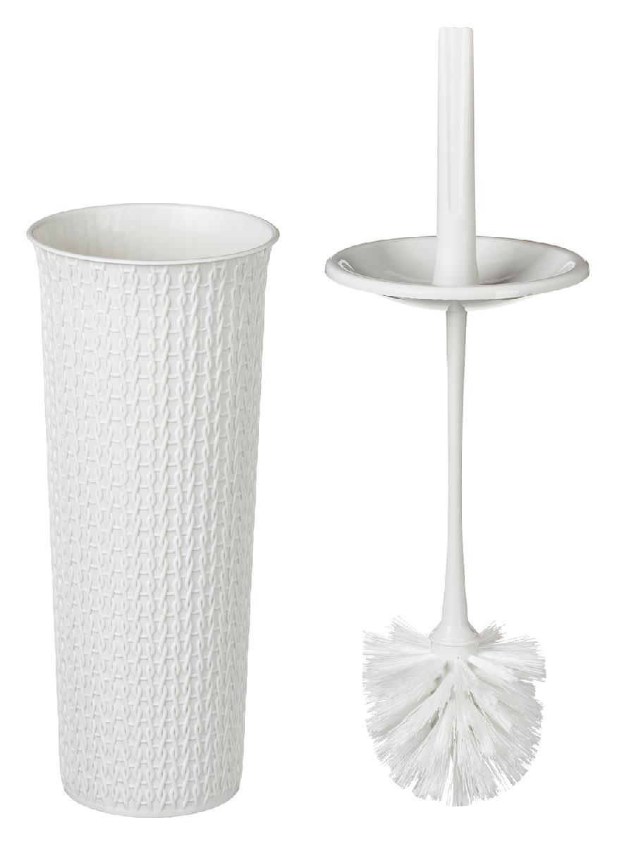 Набор закрытый для туалета: ершик+ подставка WC "Velvet" белый (9)