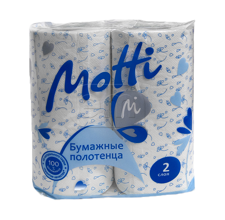 Бумажные полотенца 2-сл в рулоне 2шт Motti арт.191724 (12)