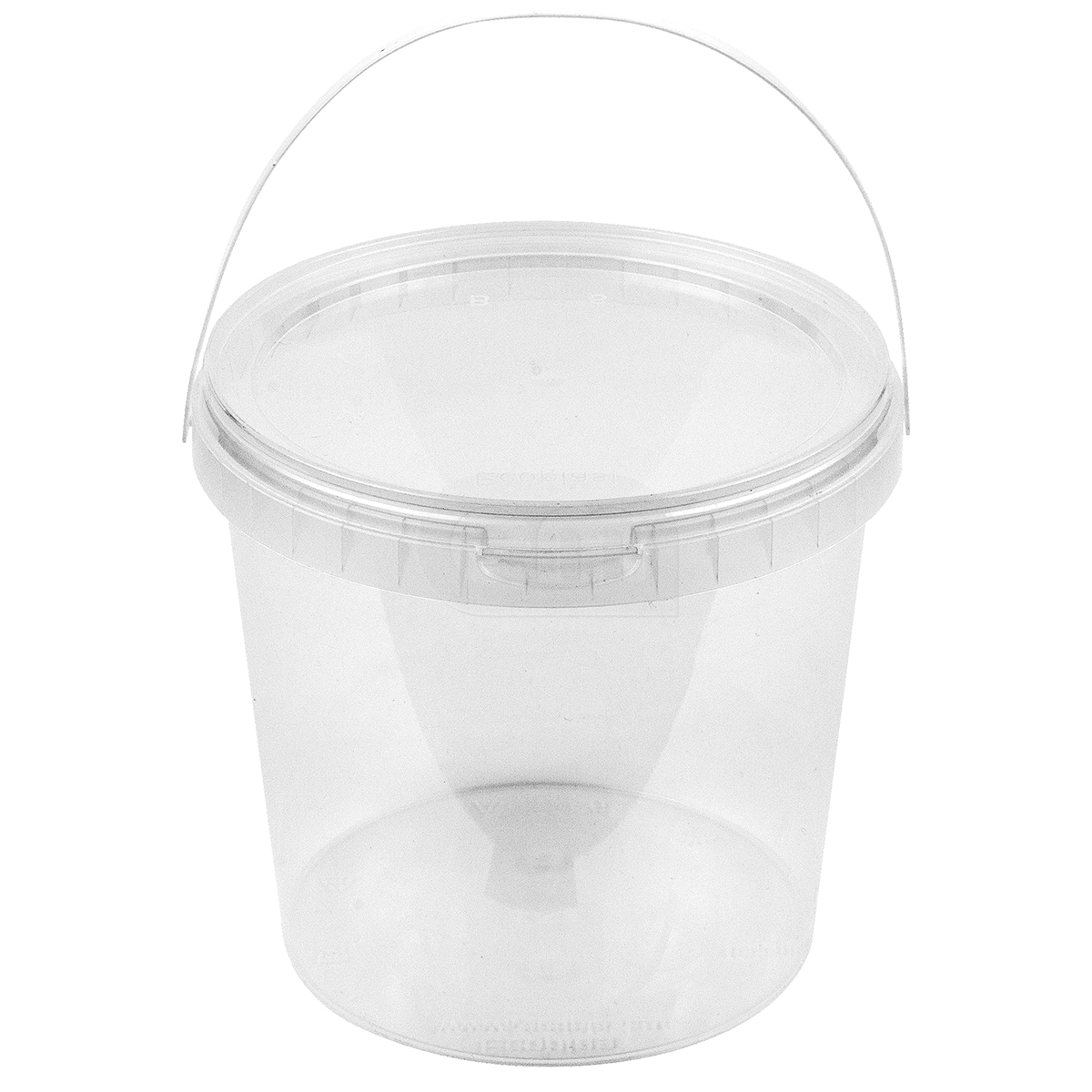 Ведро круглое d122мм 1000мл с ручкой крышкой и контролем вскрытия PP (10/150)