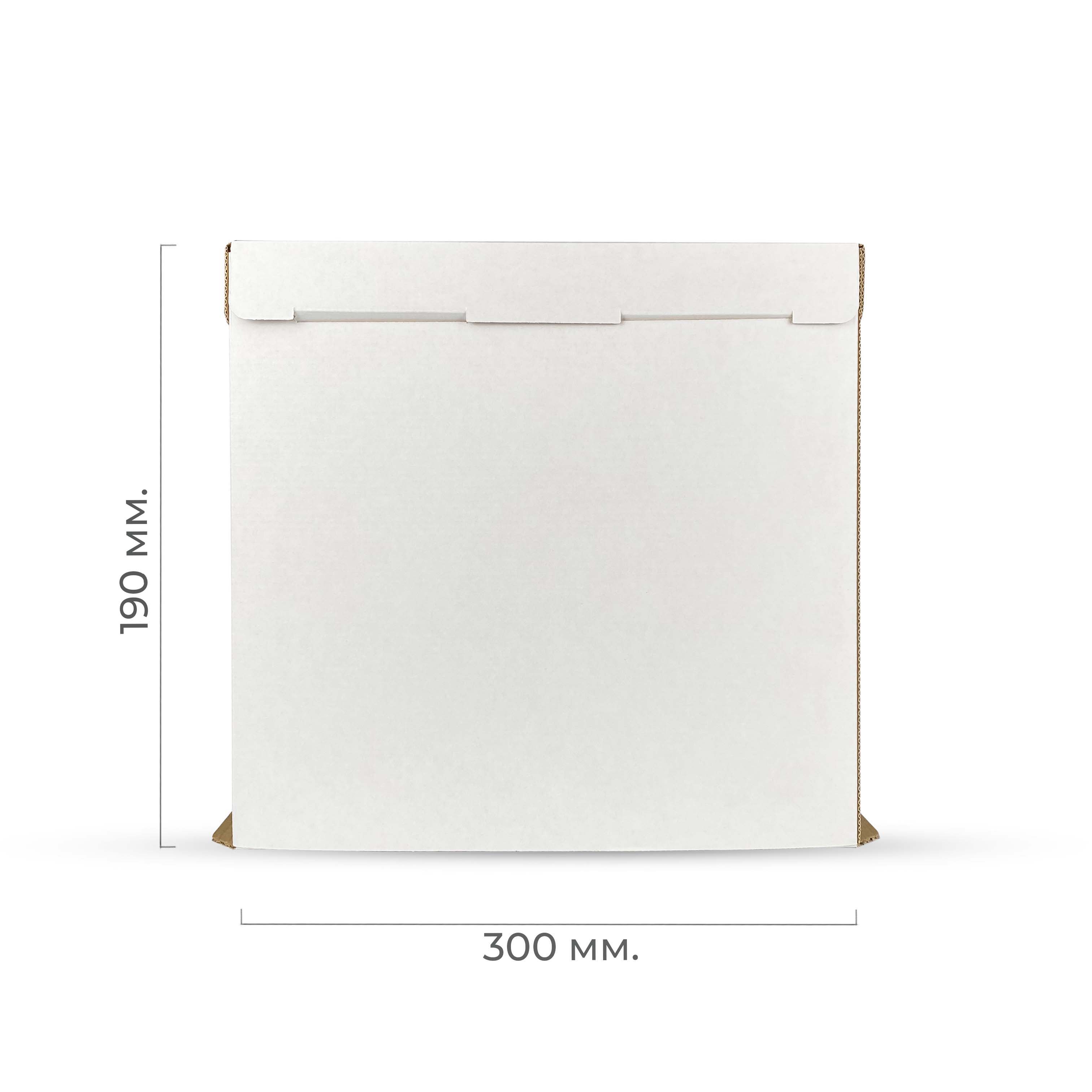 Коробка для торта с окном ЕВ190 белая 300*300*190 (50)