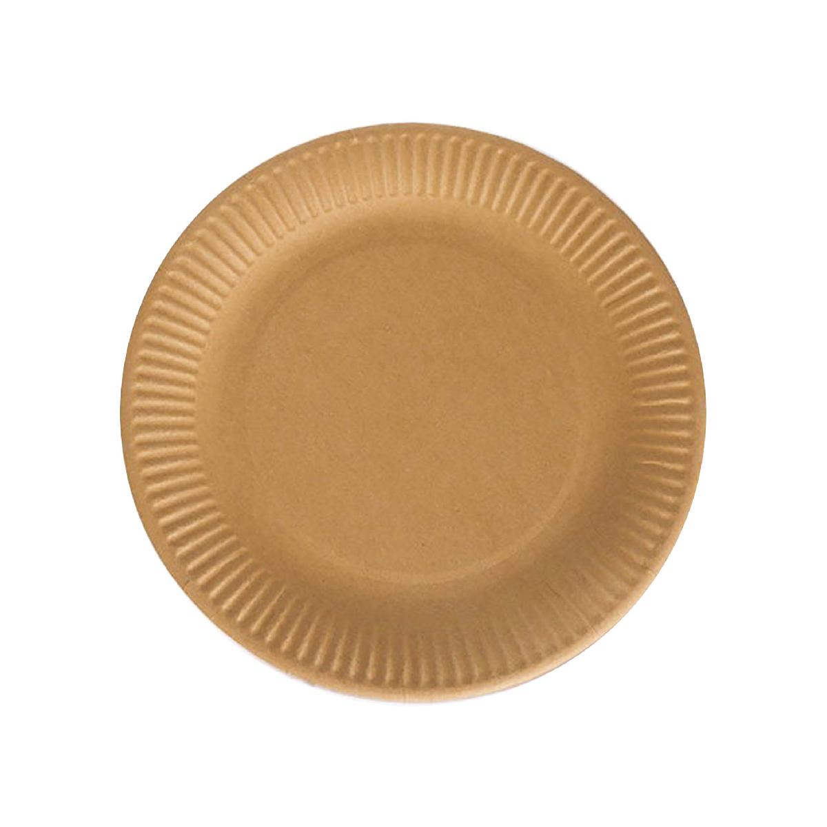 Тарелка бумажная 235мм крафт БП (100/600)
