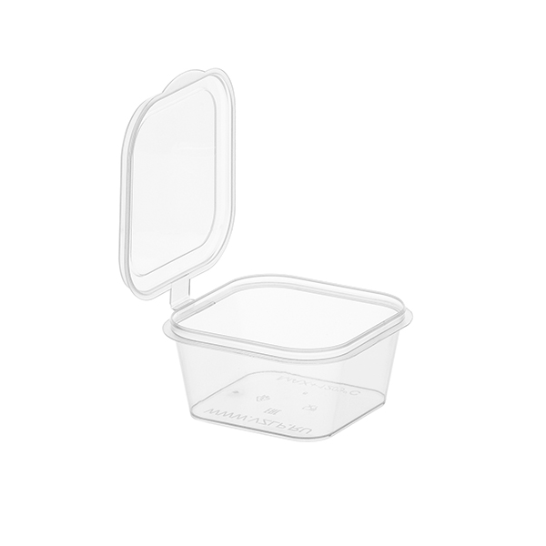 Соусник прозрачный с крышкой квадратный 50мл PP 1538П (80/1200)