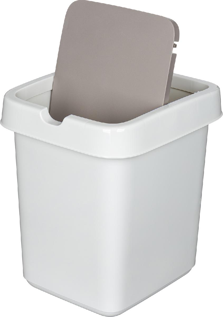Контейнер 14л для мусора с крышкой 260x290x325мм "Tule" светло-серый (7)