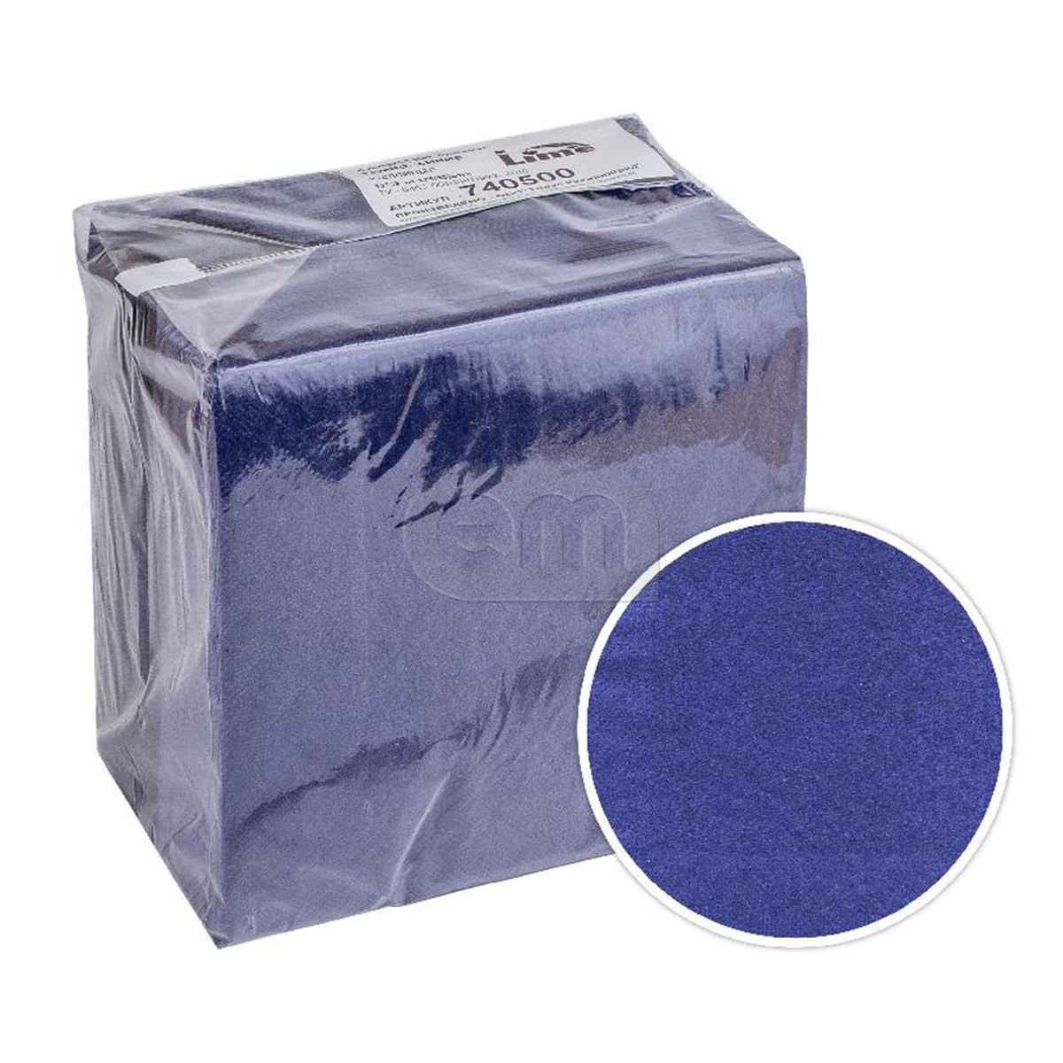 Салфетки бумажные 2-слойные 33×33см 125шт темно-синие "Lime" (16)