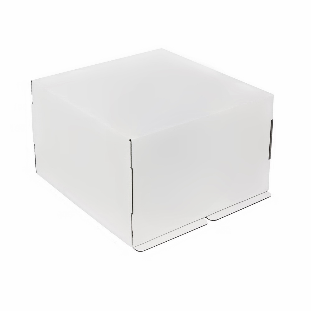 Коробка картонная для торта белая 300*300*190 (25)