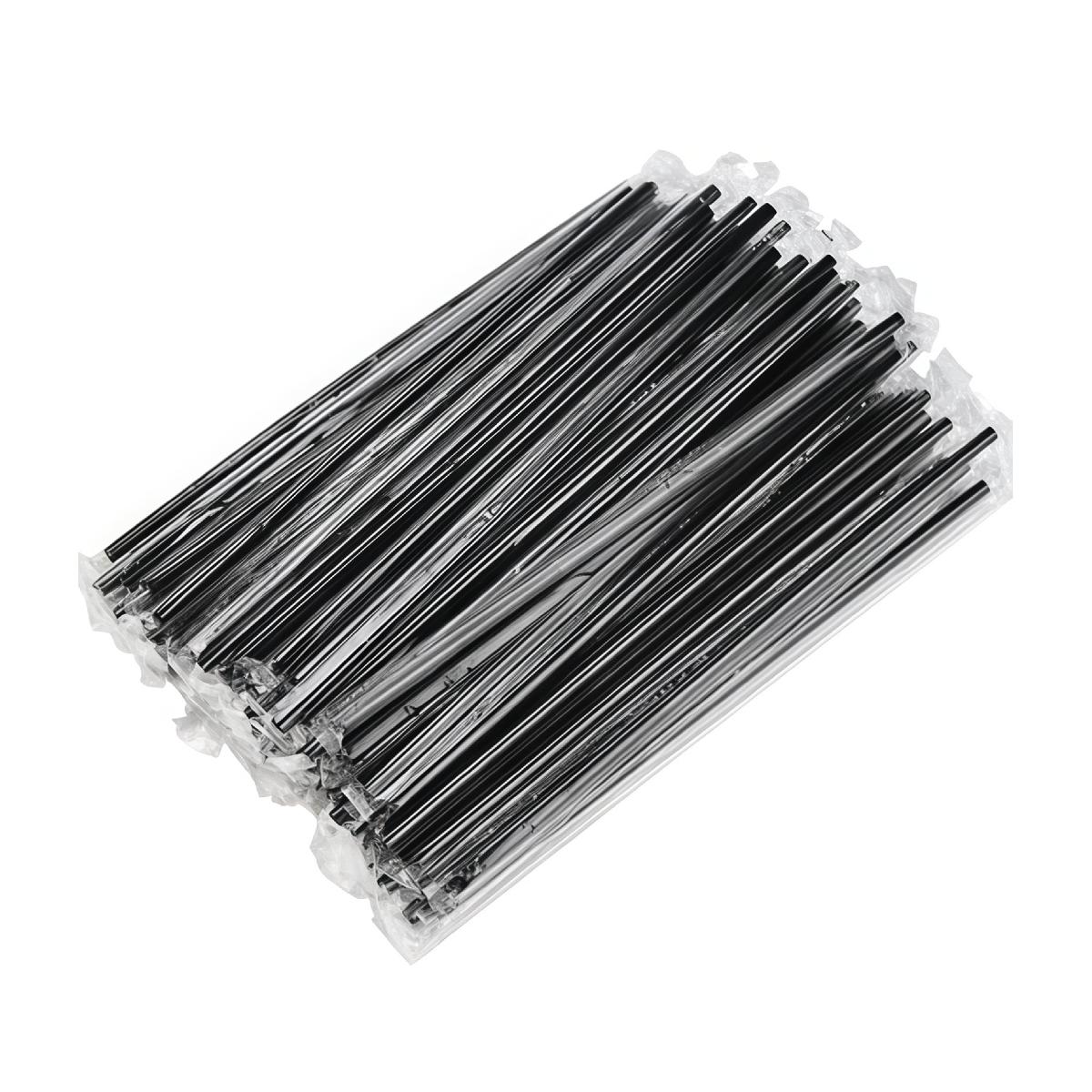 Трубочки без изгиба d5мм L210мм черные 1000шт (12)