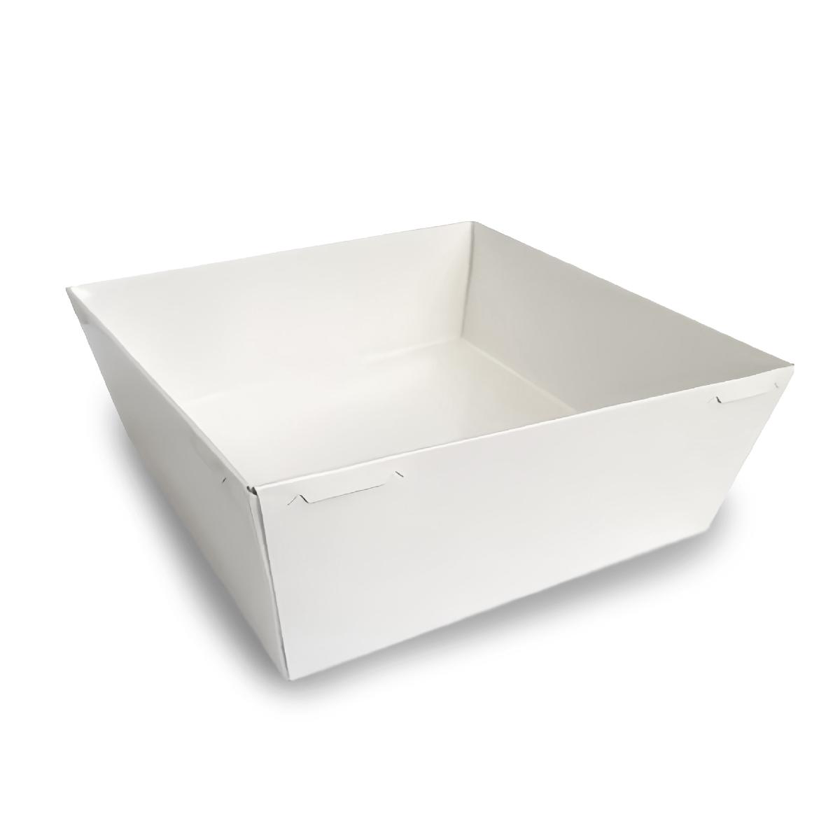 Контейнер "Smart Pack 550" 114/130*114/130*40 с плоской крышкой белый (50/250)