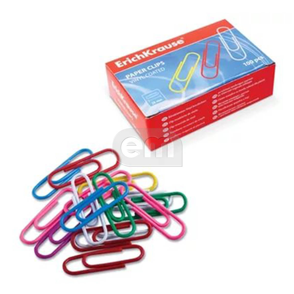Скрепки 28мм 100шт ЦВЕТНЫЕ "Erich Krause" (24)