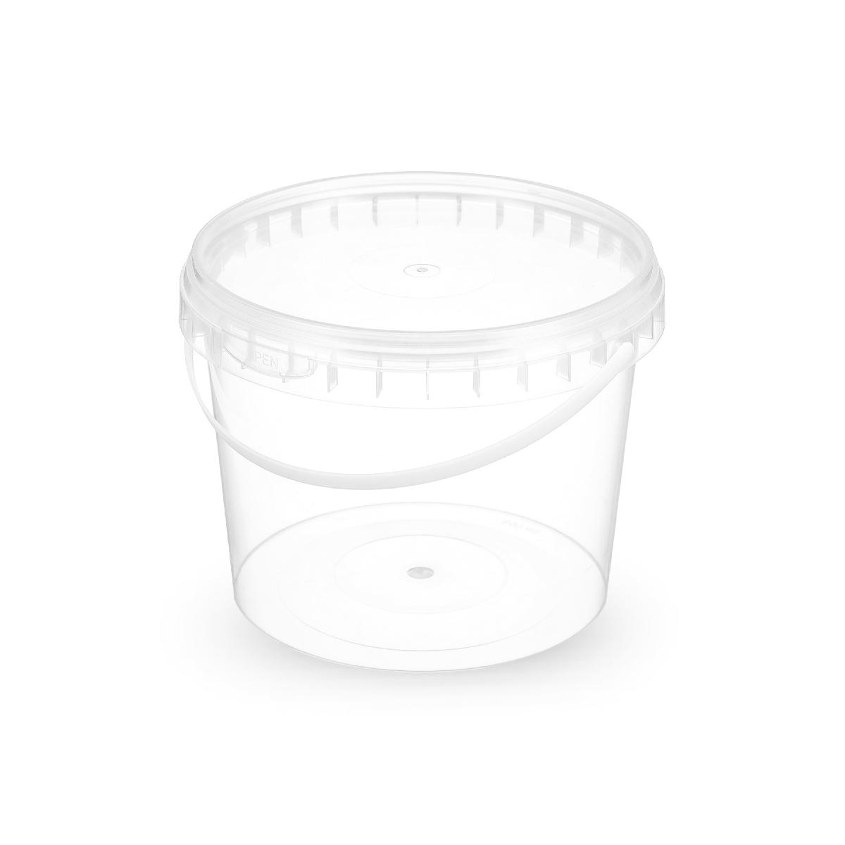 Ведро круглое d130мм 800мл с ручкой крышкой и контролем вскрытия PP В7688 (КВ5727) (10/260)